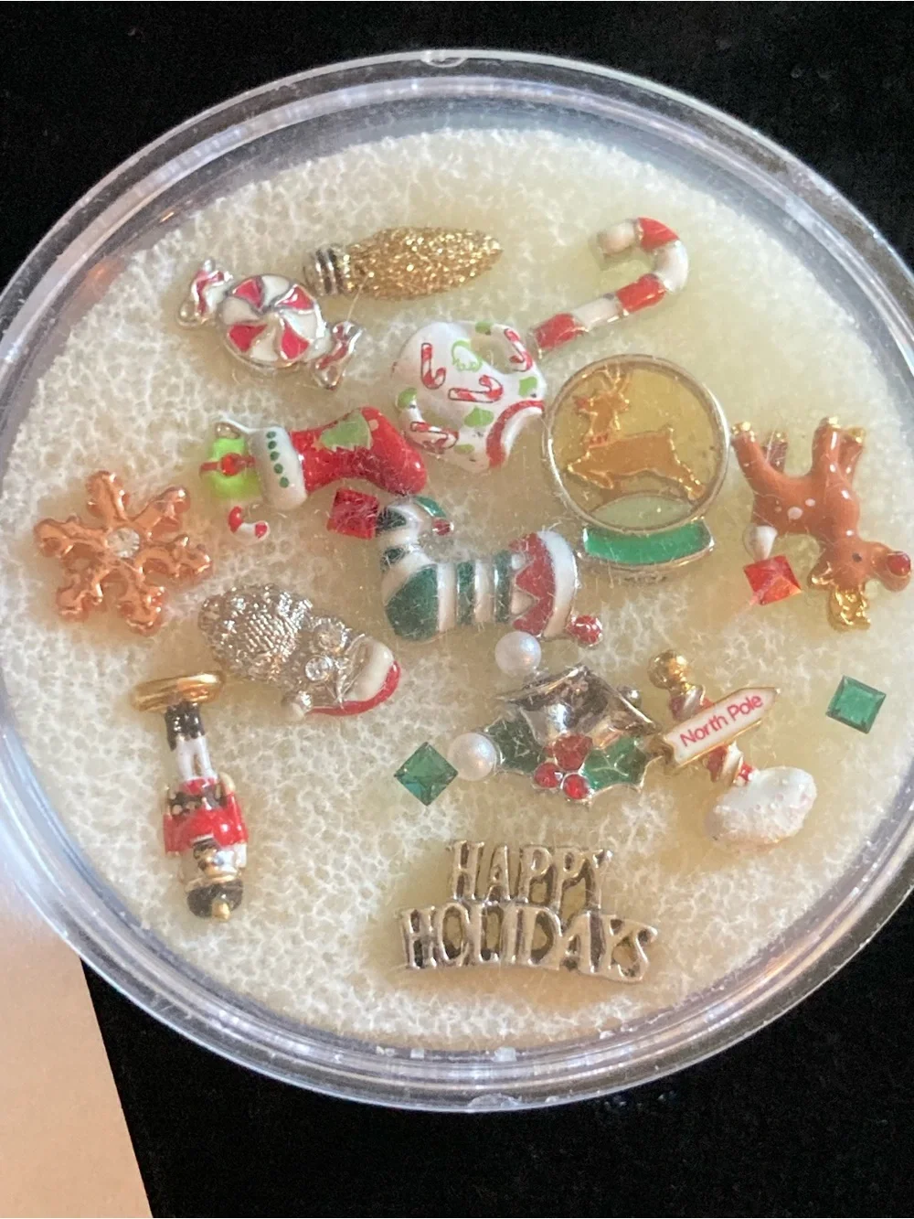 Origami Owl Red, Green, Gold Holiday Floating Charm Lot